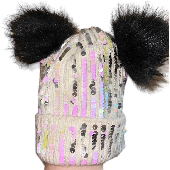 Girls Justice panda hat sequins one size - Picture 1 of 5